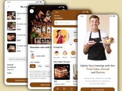 Android app online shop bán bánh ngọt thương mại điện tử bán thực phẩm Java xml Firebase