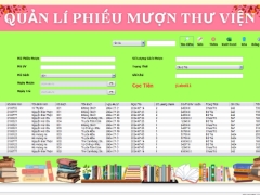 Đồ án phần mềm quản lí thư viện bằng JAVA SWING và SQLSERVER đạt 9.5 điểm đầy đủ chức năng quản trị:T,S,X,Excel giới hạn mượn tối đa mỗi sinh viên 5 quyển sách.(có cả bản Word và Slide).