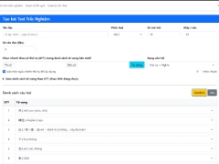 Full code phần mềm quản lý từ vựng và tạo bài test trắc nghiệp tiếng Trung, .Net MVC + PostgresSql