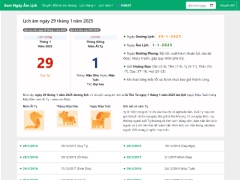 Full source code web chuyển đổi ngày âm lịch và dương lịch