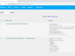 Mã Nguồn Code Website học tiếng Nhật trực tuyến mô hình MVC