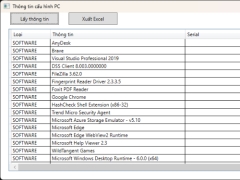 Tools C# lấy thông tin phần cứng, phần mềm trên PC
