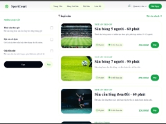 Web đặt lịch sân bóng sân cầu lông