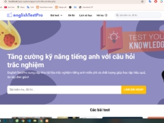 Web học và thi trắc nghiệm tiếng anh, đăng nhập bằng google