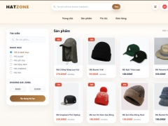 Website bán mũ thời trang với giao diện hiện đại