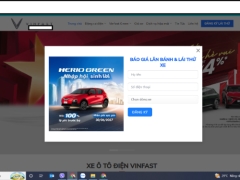 Website kinh doanh ô tô điện Vinfast