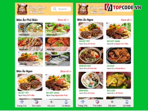 hướng dẫn nấu ăn,android,App,app android java sqlite,app android,app android java
