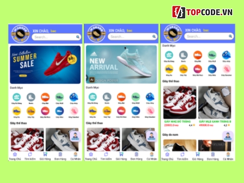 App bán hàng,App bán hàng android,bán giày,app bán giày