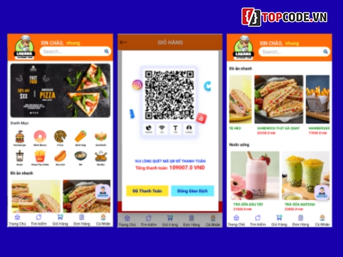 đồ án android,App,app đặt đồ ăn android,app bán hàng android