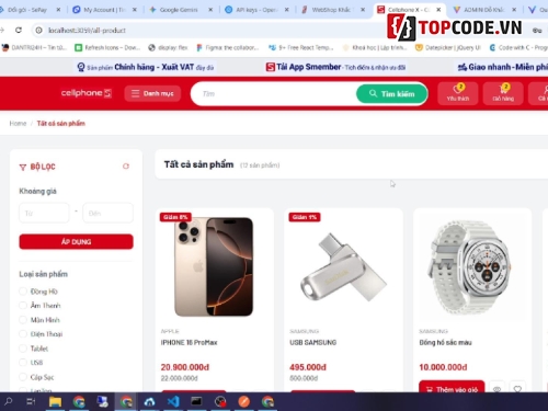 bán đồ điện tử,CellphoneS web,ReactJS NodeJS