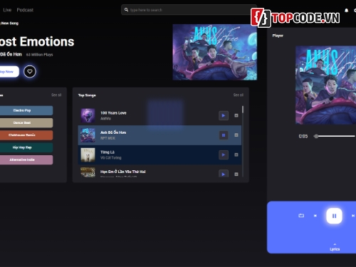 HTML CSS,Code Music App,Code Web Nghe Nhạc Đẹp