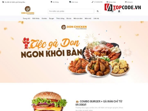 website bán burger,website đặt đồ ăn,website nhà hàng,sharecode bán đồ ăn,sharecode đặt đồ ăn,PHP MVC