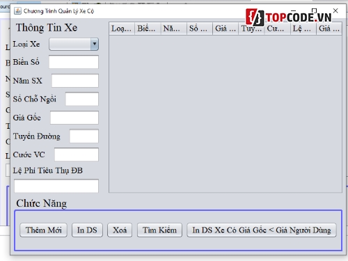 quản lý xe Java Swing,code quản lý xe,source code quản lý xe java,quản lý xe java