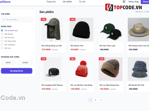 bán web,web app,Code web bán,mũ