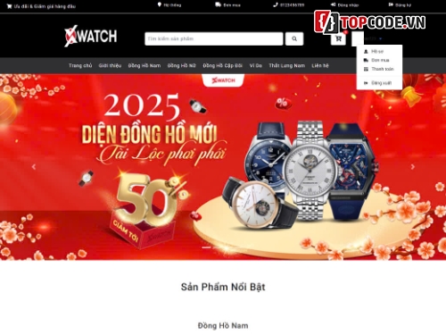 Web bán đồng hồ,web đồng hồ,shope đồng hồ,đồng hồ,code web đồng hồ,website bán đồng hồ