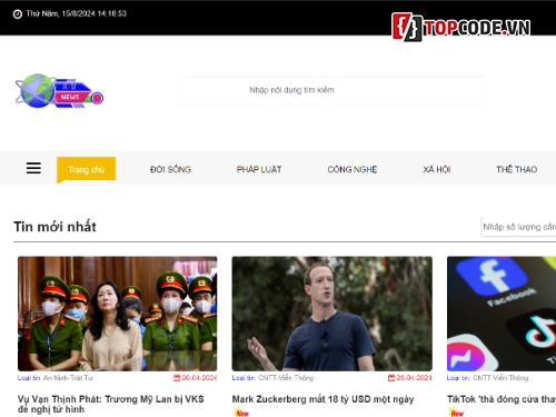 Web tin tức,Website tin tức,Code đồ án web tin tức,Code website tin tức PHP