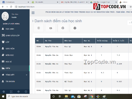 Website quản lý điểm học sinh,Phần mềm quản lý học sinh,code quản lý điểm học sinh,Phần mềm quản lý điểm sinh viên