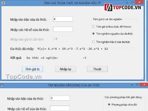 Đa thức và ứng dụng,Ứng dụng thuật toán,Demo thuật toán,code đa thức ứng dụng,Code C# thuật toán đa thức