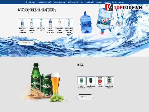 code web bán hàng,Mã nguồn web bán nước,website bán nước,Code website bán nước