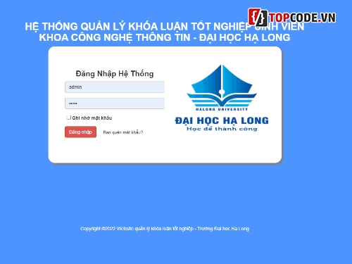 khóa luận tốt nghiệp,khóa luận tốt nghiệp công nghệ thông tin,Code quản lý khóa luận,web quản lý khóa luận,Code web quản lý khóa luận