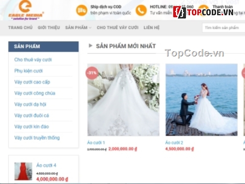 Source code Website,thiết kế website giá rẻ,web binh dan,web vua vua,web giá rẻ nhất,Website Bán Áo Cưới giá rẻ