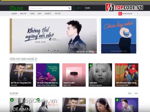 code website nhạc,code website nghe nhạc,Website video nhạc,Web nhạc