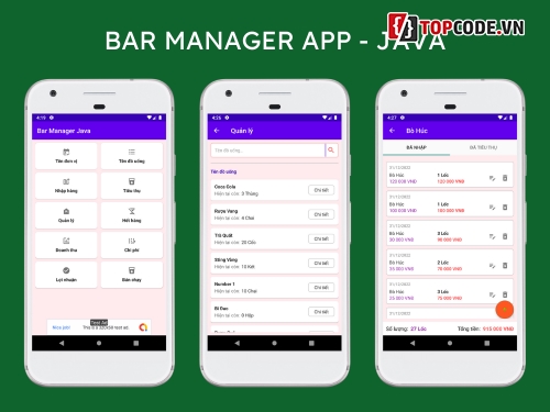 quan ly quan bar android app,android app bar manager,bar manager android source code,quan ly do uong android app,quan ly nha hang android app,manager drink android app