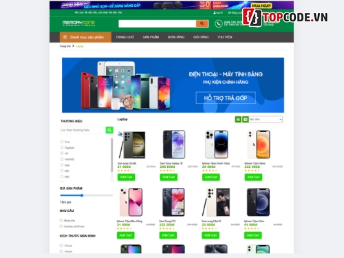 Đồ án,Đồ án web PHP,web bán điện thoại,website bán hàng php,web shop điện thoại,website