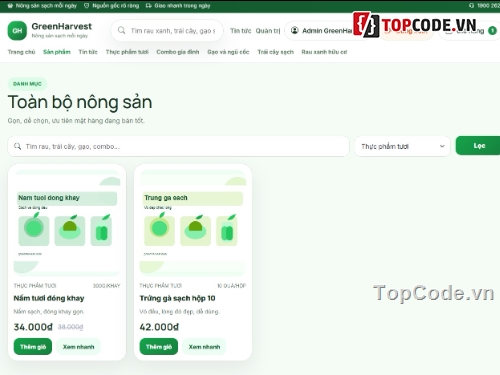 Đồ án,nông sản sạch,bán nông sản
