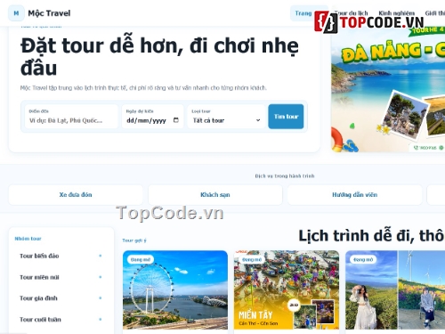 Đồ án,travel,đặt xe du lịch,đặt lịch