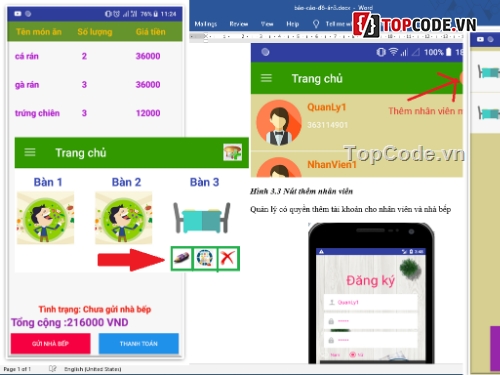 gọi món ăn,full project android,code món ăn,ứng dụng gọi món ăn,quản lý món ăn