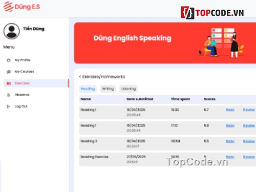 Source code quản lý học viên,Web quản lý học viên,Web quản lý sinh viên,Code quản lý học viên trung tâm ngoại ngữ