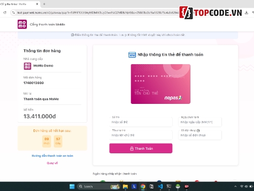 web bán trang sức,web bán hàng,web tích hợp thanh toán momo