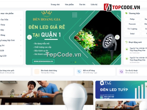 bán website,web bán đèn led,website bán đèn