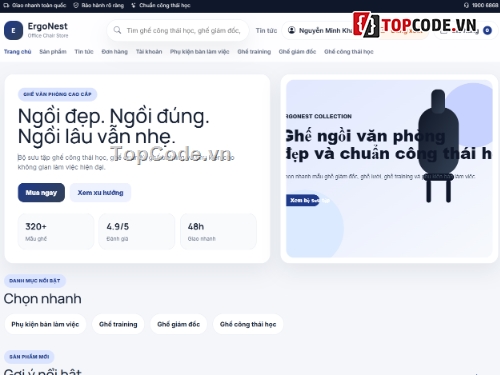 Website bán ghế,Web bán hàng văn phòng,đồ án Web bán hàng