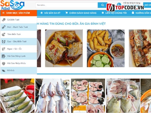 web bán hải sản,code bán hải sản,full code hải sản,giao diện hải sản