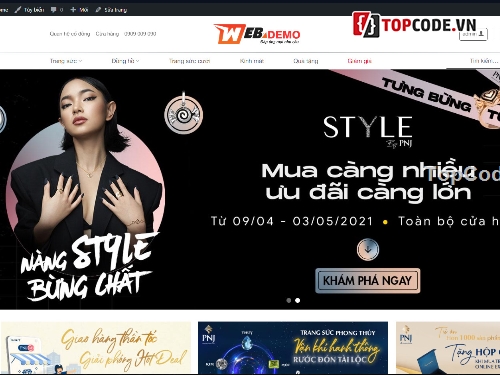 web trang sức,Mẫu web trang sức đá quý,Theme trang sức Flatsome,code web trang sức đá quý