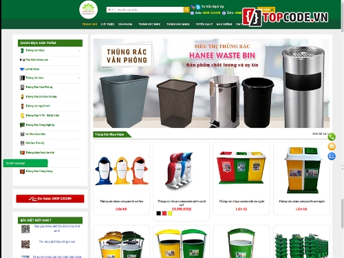 Full code shop thùng rác chuẩn seo,thiết bị vệ sinh môi trường,code wordpress thùng rác,wp đồ vệ sinh