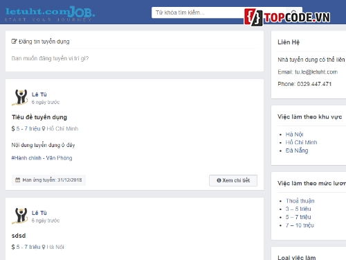 website đăng tin tuyển dụng,website tuyển dụng,share website đăng tin tuyển dụng,fullcode website tuyển dụng,website việc làm,website viec lam