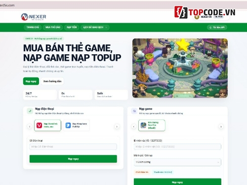 source code nạp thẻ,code gạch thẻ cào,script bán thẻ game,laravel nạp game,code đổi thẻ cào,web bán thẻ cào tự động