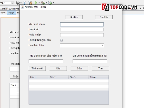 quản lý bệnh nhân Java Swing,Code quản lý bệnh nhân,Java quản lý bệnh nhân