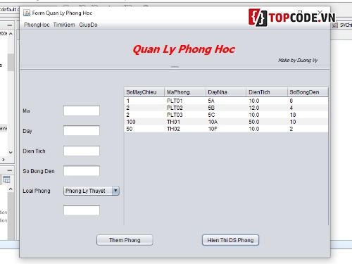 code quản lý phòng học Java Swing,Code đồ án quản lý phòng học,quản lý phòng học java