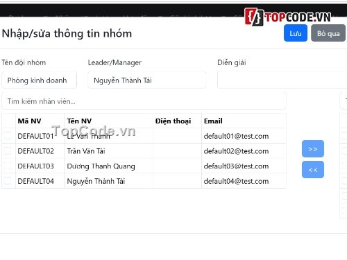 Code web,web quản lý nhân sự,nodejs,reactjs