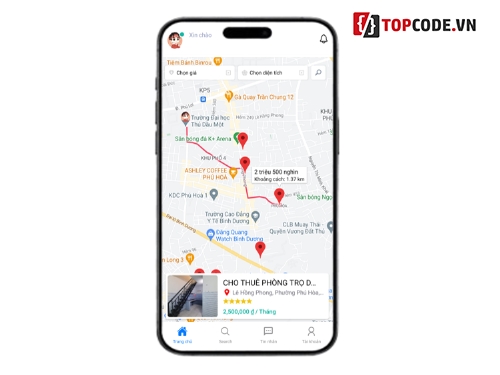 Tìm phòng trọ gần đây,source code,ứng dụng tìm phòng trọ,tìm kiếm phòng trọ,Cho thuê phòng trọ sinh viên,Full code báo cáo