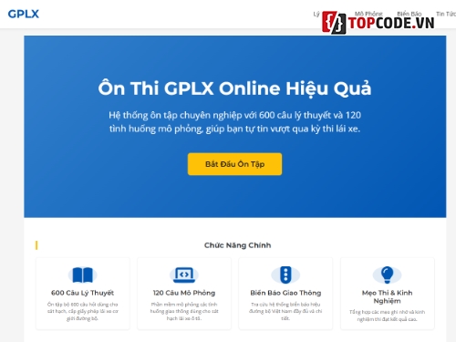 Mô phỏng 120 tình huống giao thông,luật giao thông,600 câu hỏi lý thuyết,source code      database