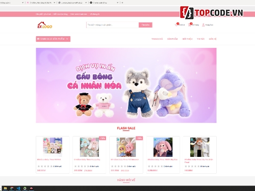 sharecode bán gấu bông,website php mysql bán gấu babythree,php laravel source code gấu bông siêu cute