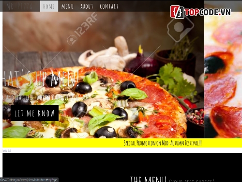 Code website pizza,menu nhà hàng,landing page,Giới thiệu menu online,Landing page Pizza