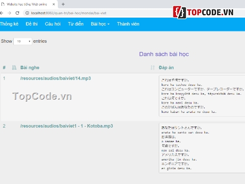 web học tiếng nhật trực tuyến,Web học tiếng nhật,code web học tiếng nhật,code web học tiếng nhật MVC