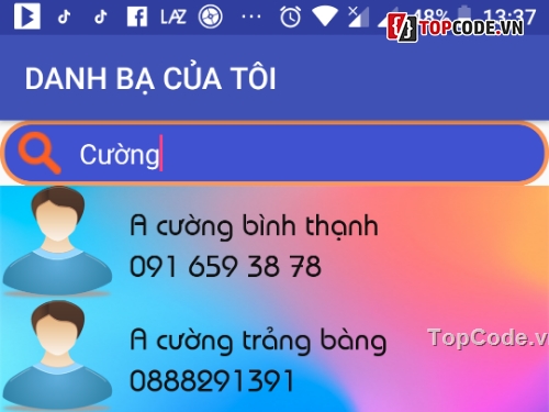 Content Provider,ứng dụng android,Ứng Dụng Danh Bạ,Code ứng dụng danh bạ,Code danh bạ điện thoại