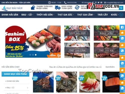 code web ẩm thực,website bán hàng hải sản,code website bán hàng,Web ẩm thực